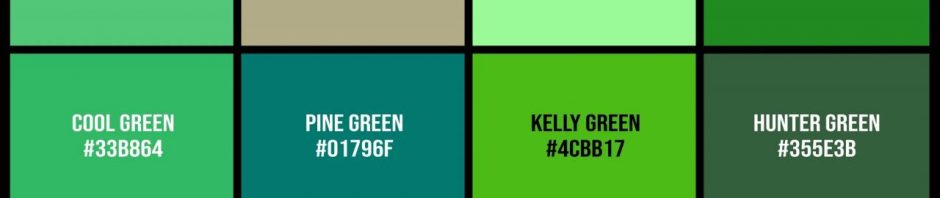 Green Tone Color Shade Background with Code and Name Illustration ...